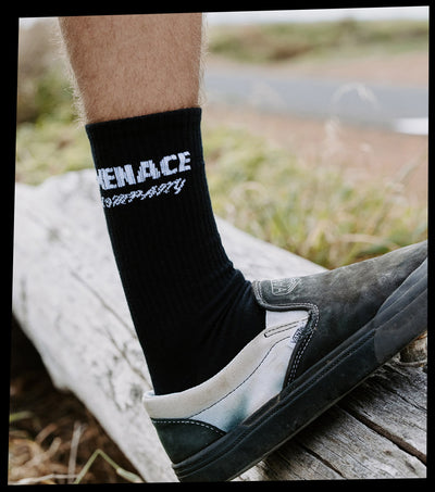 Menace Text Socks (blk)